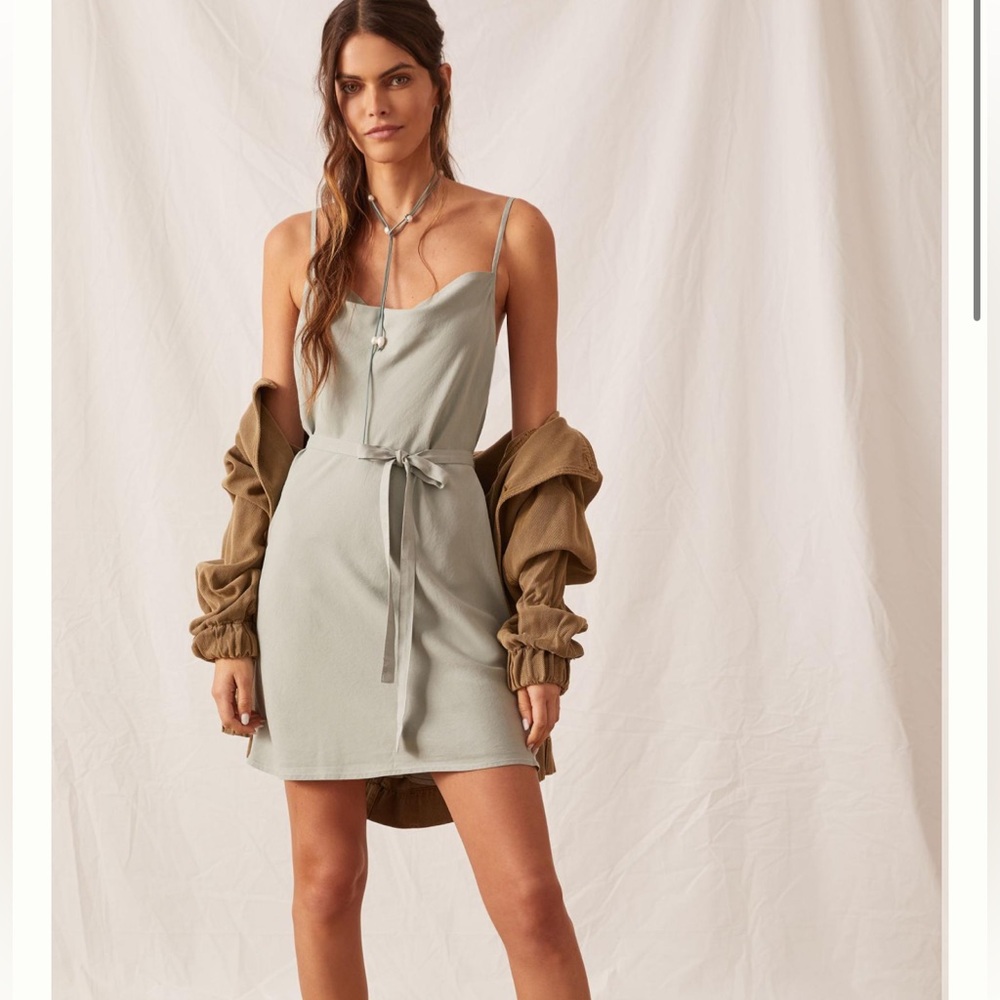Cloth and Stone Cowl Neck Tie Waist Dress